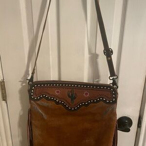 Myra Bag Brown Crossbody with Studded Details